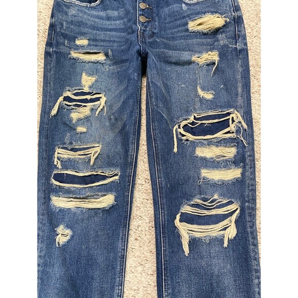 29 Buckle Vervet 90s Boyfriend High-Rise Exposed Button Fly Ripped Distressed - Picture 3 of 7